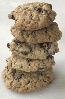 stack of oatmeal-raisin cookies